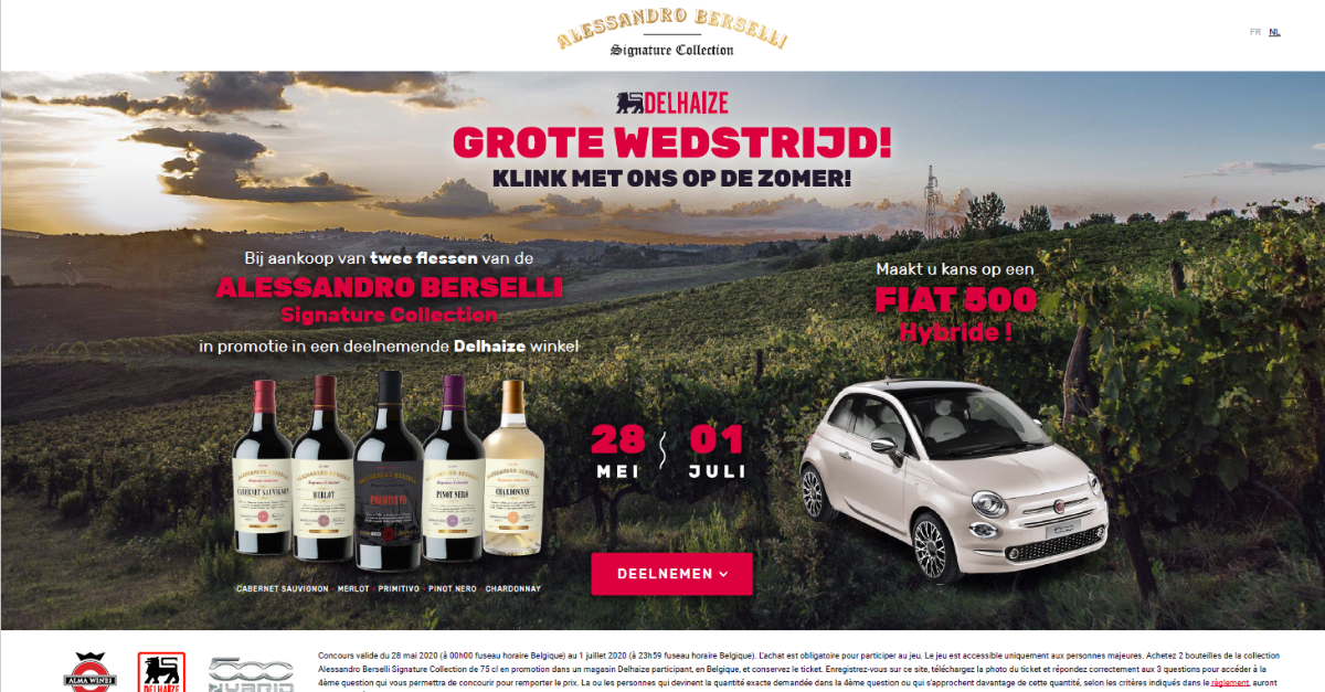 Concorso a premi "Brindate all'estate con noi!" - Alma Wines in Belgio