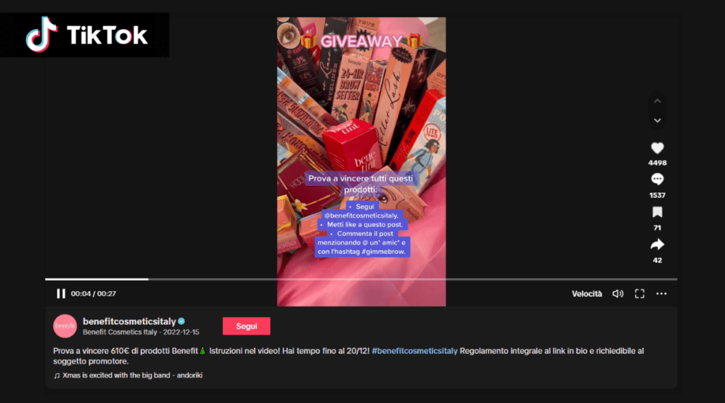 Benefit GIVEAWAY XMAS TIKTOK