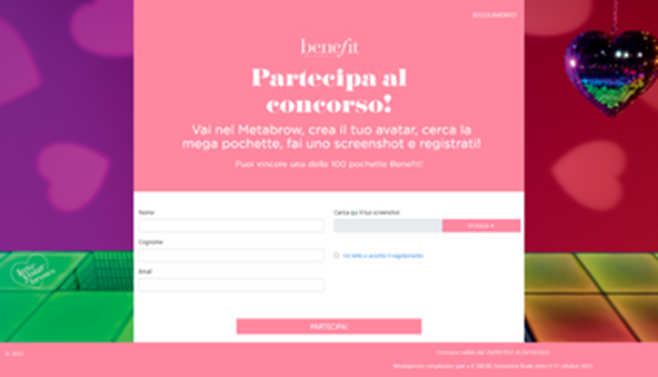 Concorso Metaverso Benefit Cosmetics
