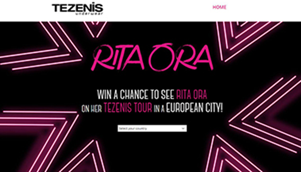 Concorso a premi VINCI UNA TAPPA DEL TEZENIS TOUR DI RITA ORA IN UNA CAPITALE EUROPEA 