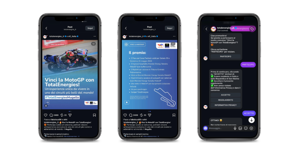 La meccanica del Contest Instagram “Vinci la MotoGP con TotalEnergies!”