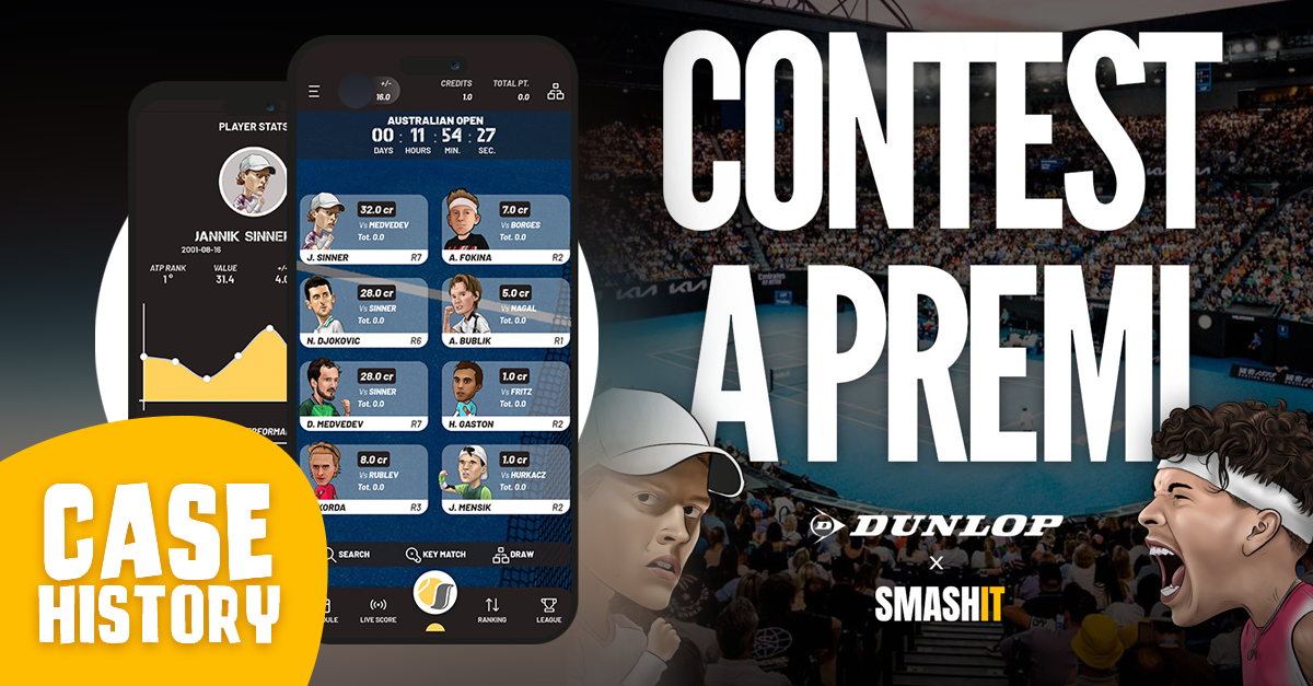 Concorso a premi Smash IT x Dunlop FantaContest 2026: gioca e vinci con il fantatennis