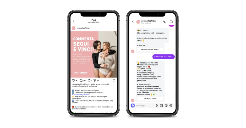 Come funziona il concorso Instagram “Segui e Vinci” di Cotonella