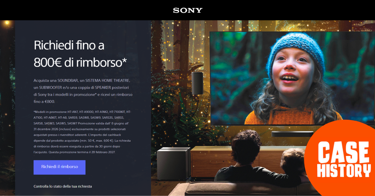 Campagna cashback Sony 2026: la promozione dedicata ai prodotti Home Audio